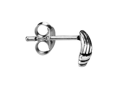 Sterling Silver Flat Knot Design   Stud Earrings - Standard Image - 3