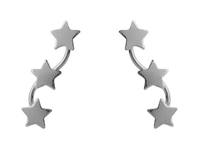 Sterling Silver Star Bar Design    Earrings