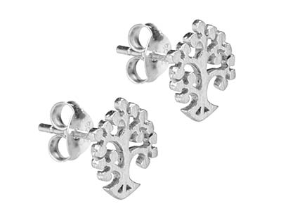 Sterling Silver Tree Of Life Design Stud Earrings - Standard Image - 2