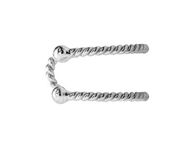 Sterling Silver Rope Design Cuff   Earring Sold Individually - Standard Image - 3