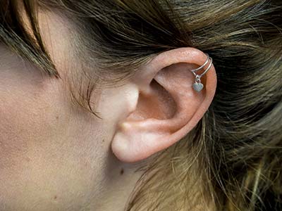 Sterling Silver Heart Design Cuff  Earring Sold Individually - Standard Image - 3