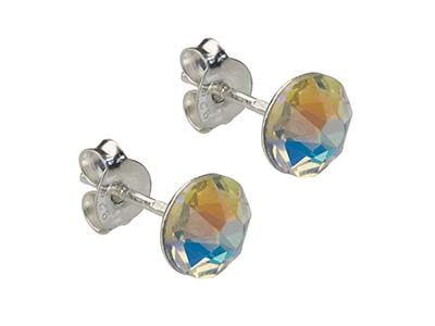 Sterling Silver Crystal Shimmer    Earrings - Standard Image - 2