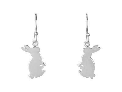 Silver rabbit best sale earrings