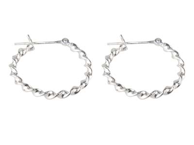 Sterling Silver Twisted Hoop       Earrings