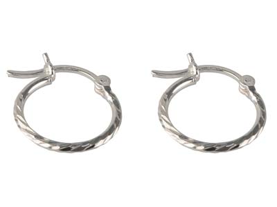 Sterling-Silver-Textured-Hoop------Ea...