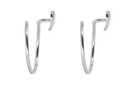 Sterling Silver Heart Design Spiral Earring - Standard Image - 3