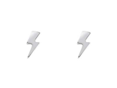 Sterling Silver Lightning Bolt Stud Earrings