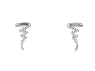 Sterling Silver Squiggle Wave      Earrings