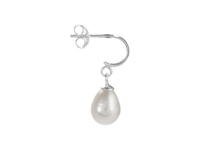 Sterling Silver                    Fresh Water Cultured Pearls Drop   Earrings - Standard Image - 3