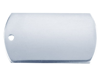 Sterling Silver Dog Tag Cpm40       1.30mm Pierced 20mm X 37mm Stamping Blank, 100% Recycled Silver - Standard Image - 2