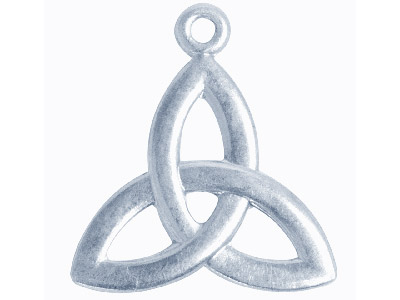 Sterling Silver Pendant De1205     0.80mm Embossed Celtic Knot Solid, 100% Recycled Silver - Standard Image - 1