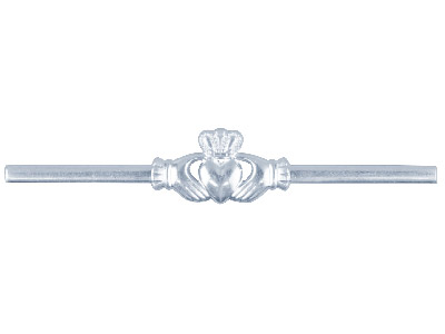 Sterling Silver Flat Ring Df8381    1.50mm 2.8g Pierced Maids Claddagh, 100 Recycled Silver