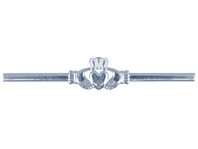 Sterling Silver Flat Ring Kf8374   0.90mm Marked made In Ireland,   Embossed Maids Claddagh Light