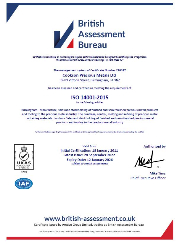 ISO14001:2015 Certificate