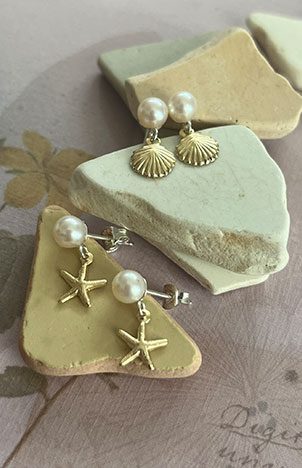 Gold Filled Sea Charm Earrings