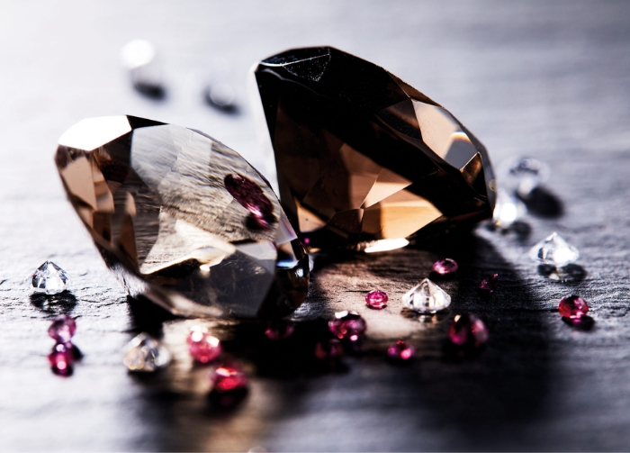 Gemstones scattered on a table