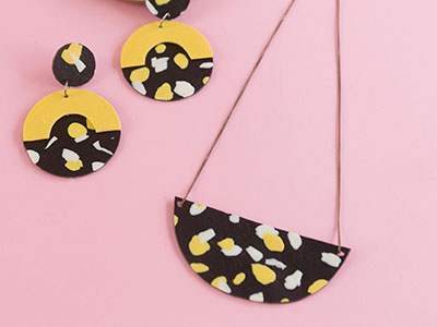 FIMO Leather-Effect Terrazzo-Style Jewellery