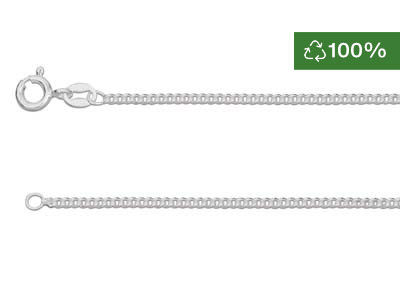 Sterling Silver 1.7mm Curb Chain 18"/45cm Unhallma